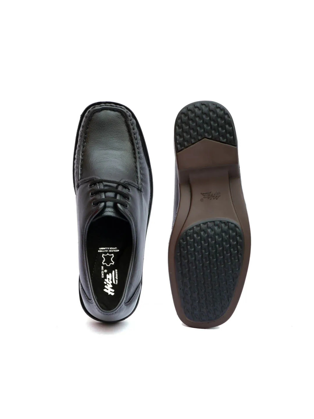 Hitz Men's Black Leather Formal Lace up Comfort Shoes