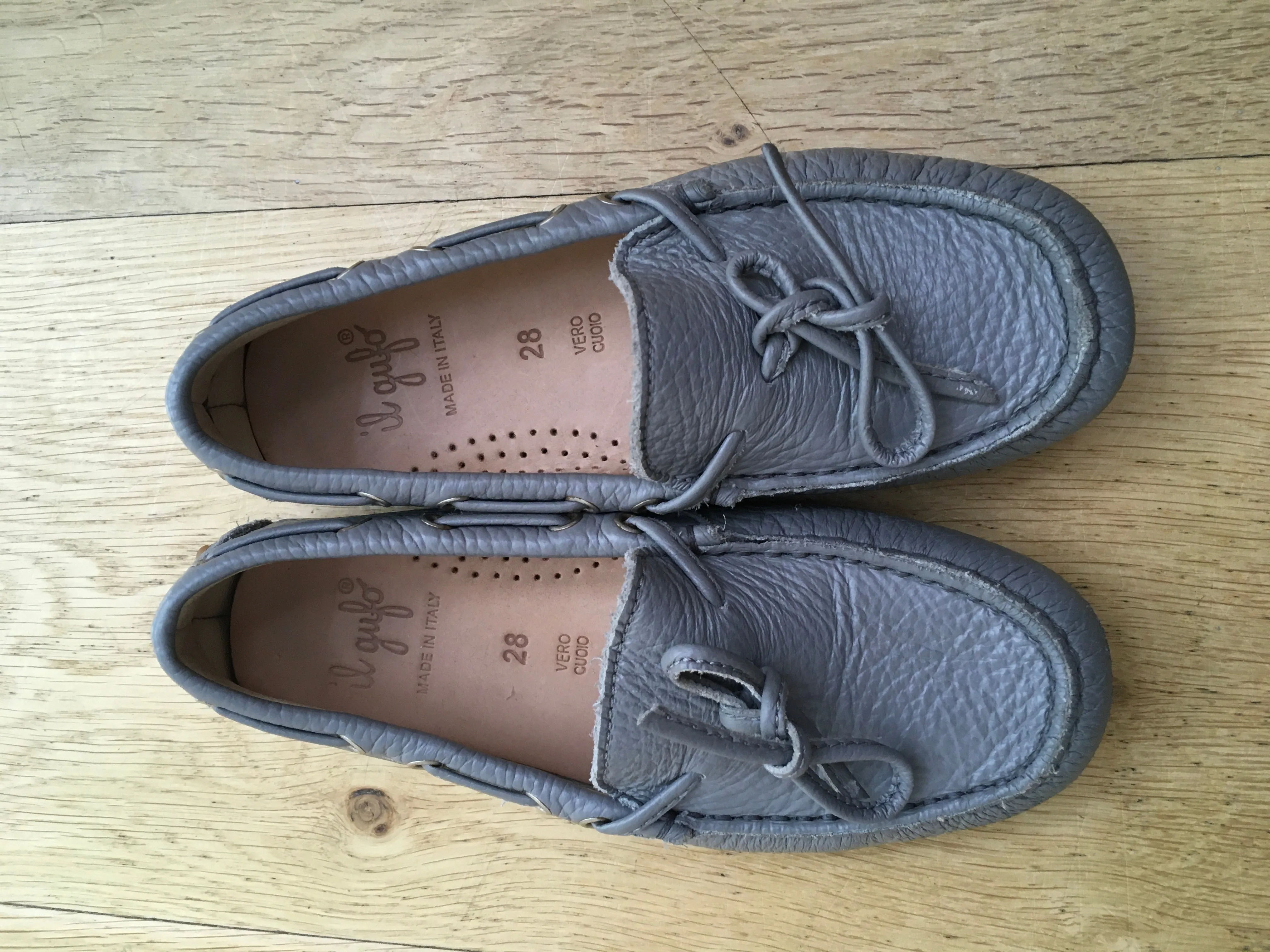 il gufo Children Boys' Grey Round-Toe Loafers Size 28 & 36 children
