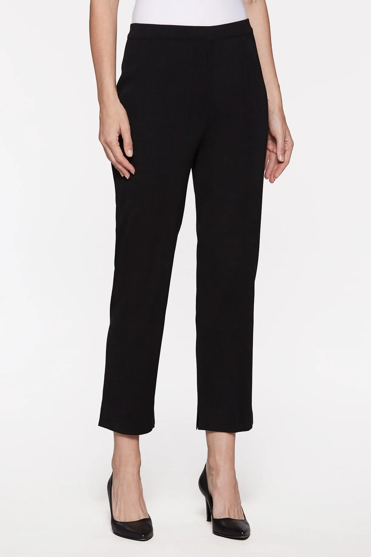 Knit Straight-Leg Ankle Pants