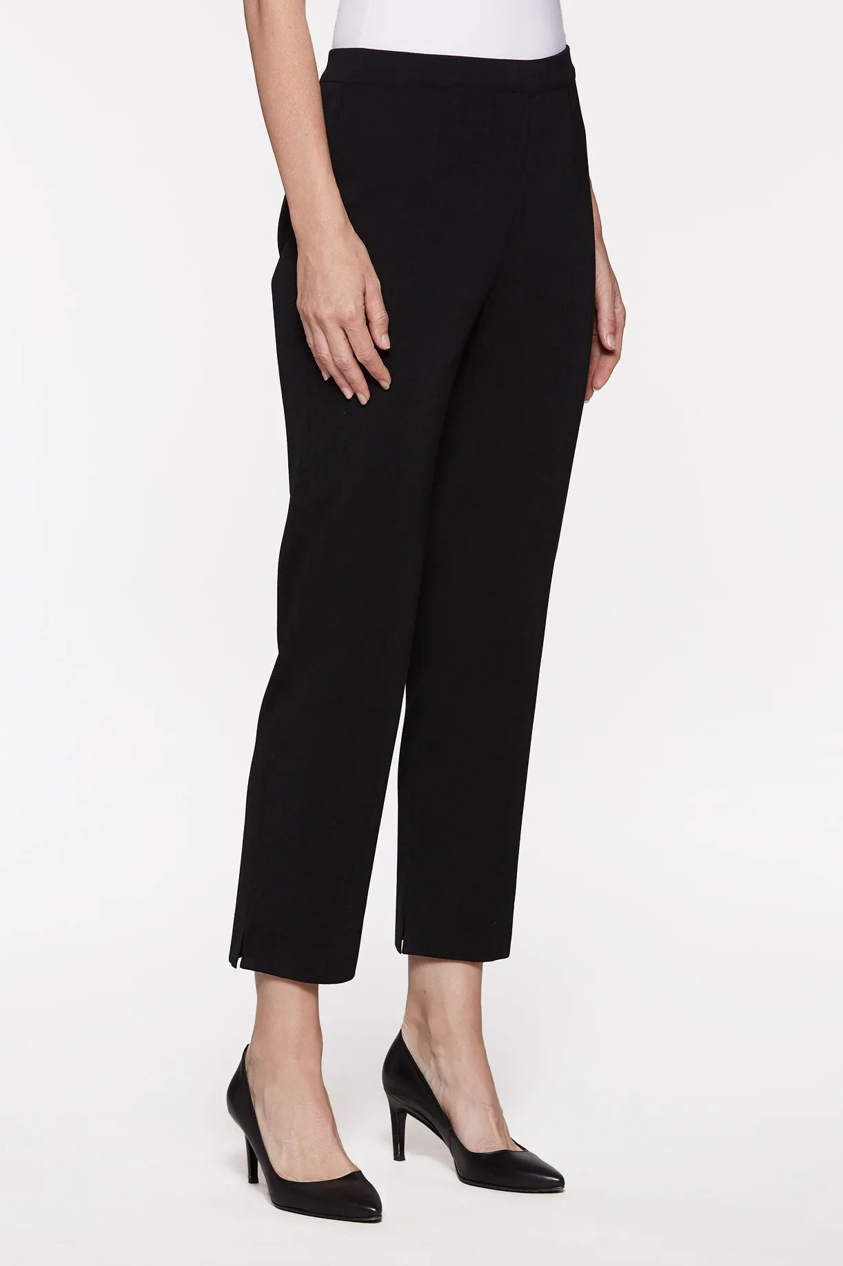 Knit Straight-Leg Ankle Pants