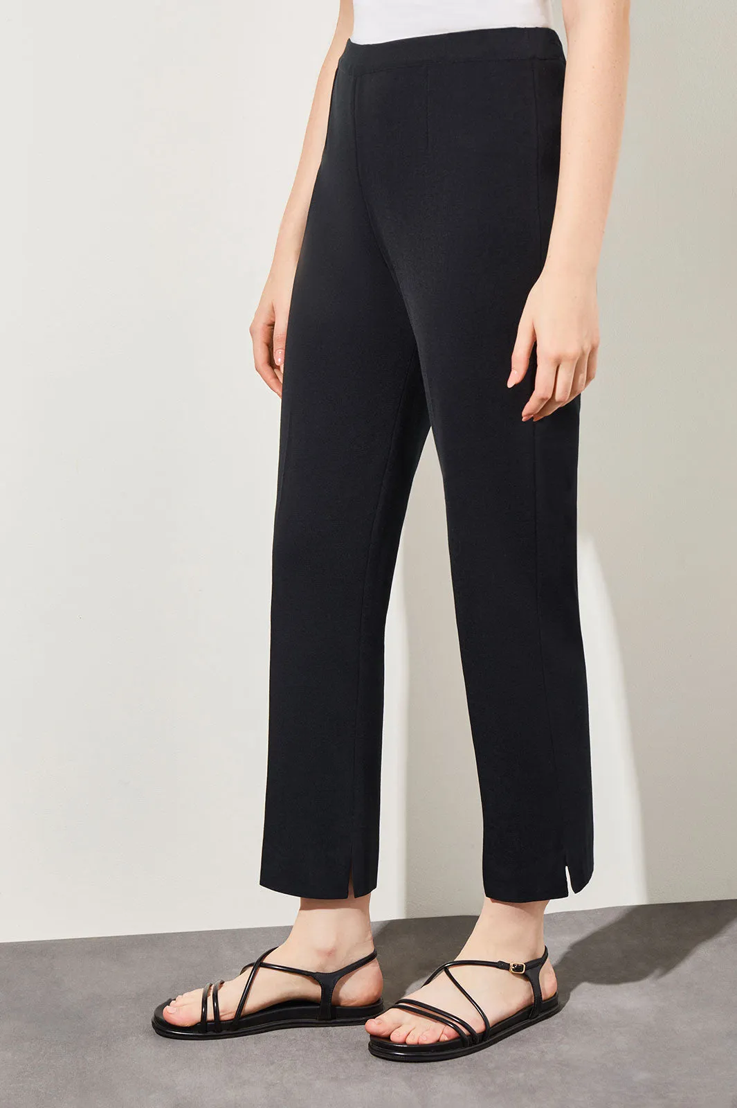 Knit Straight-Leg Ankle Pants