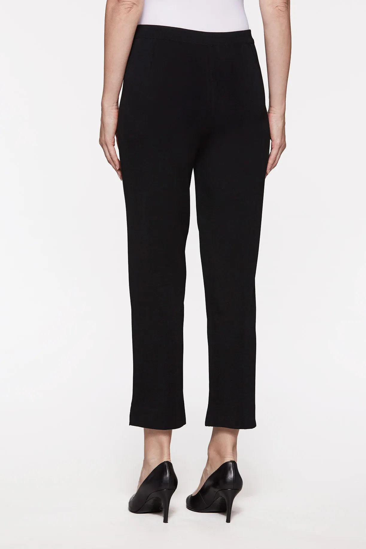 Knit Straight-Leg Ankle Pants