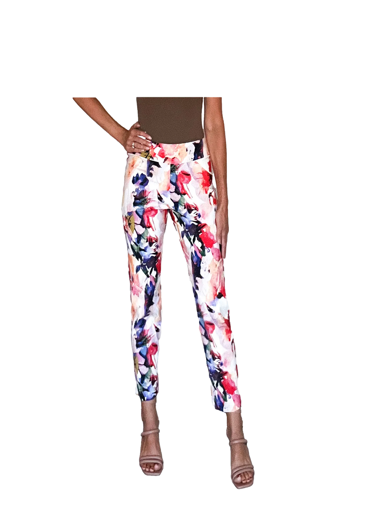 Krazy Larry Women's Pull on Ankle Pants - Pink Splash