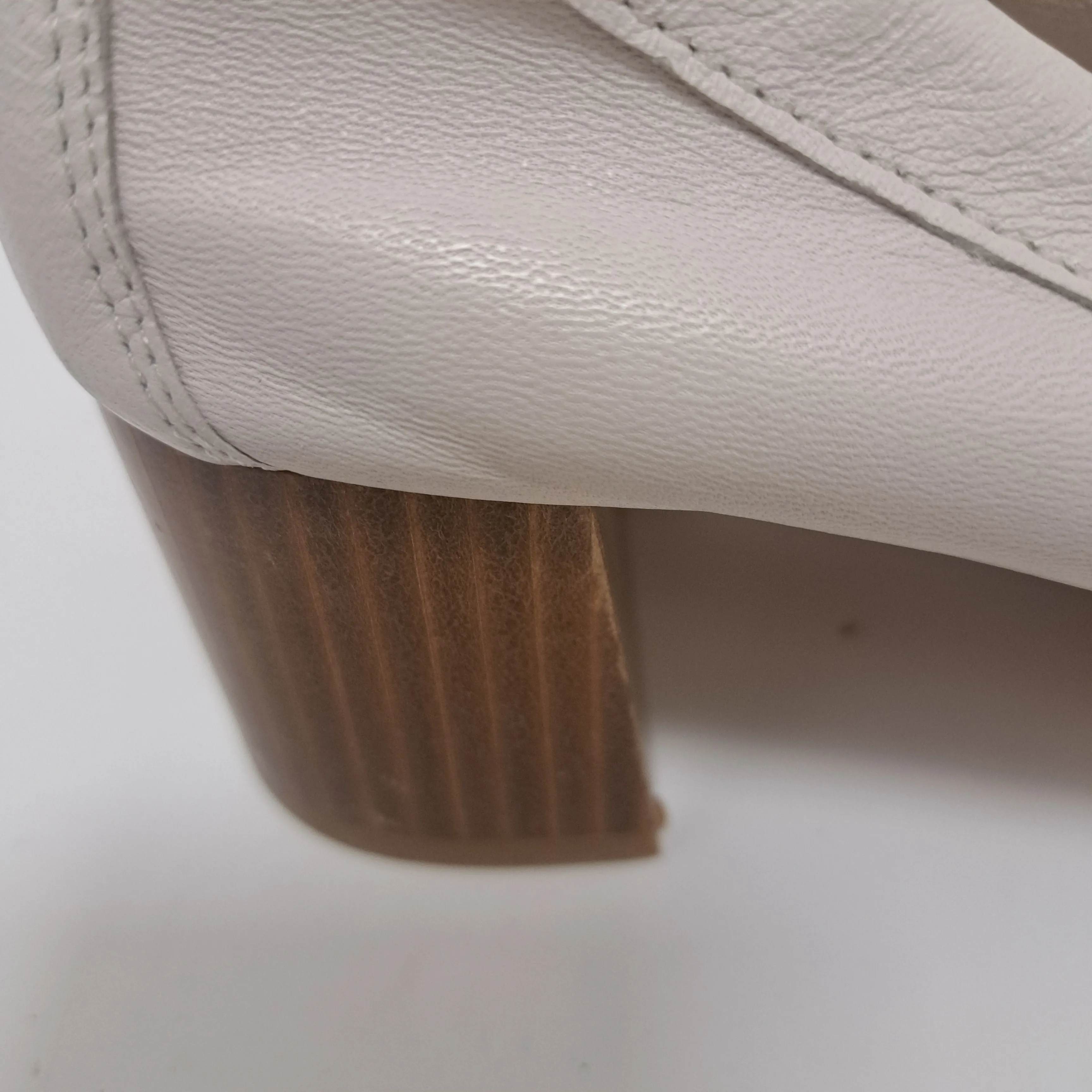 Ladies Office London Cream Leather Loafers UK Size 6 Block heels
