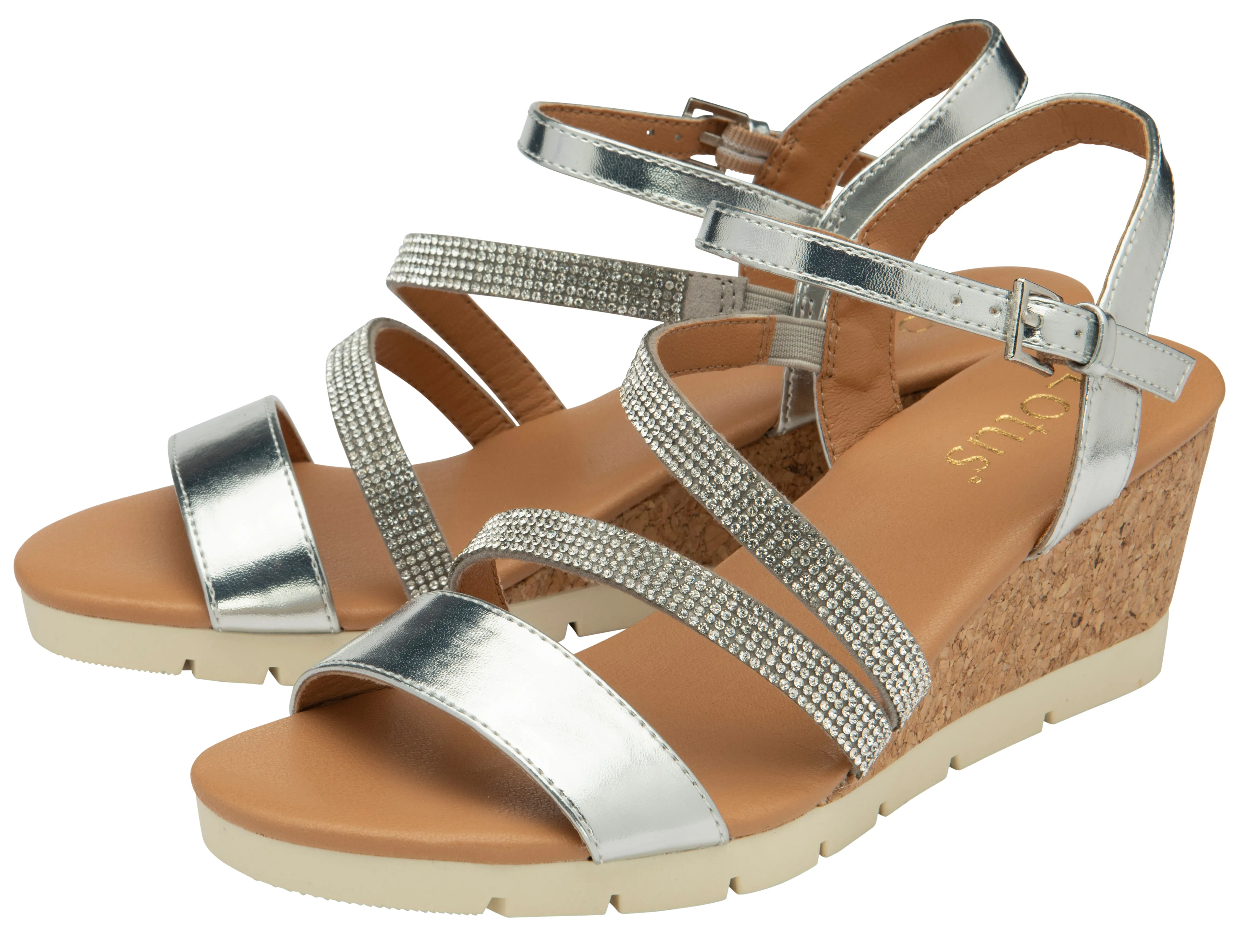 Lotus Wedge Sandal Goldie SILVER ULP275