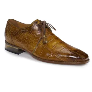 Mauri Designer Shoes Exotic Skin Men's Body Alligator Mustard Oxfords 4851 (MA4908)