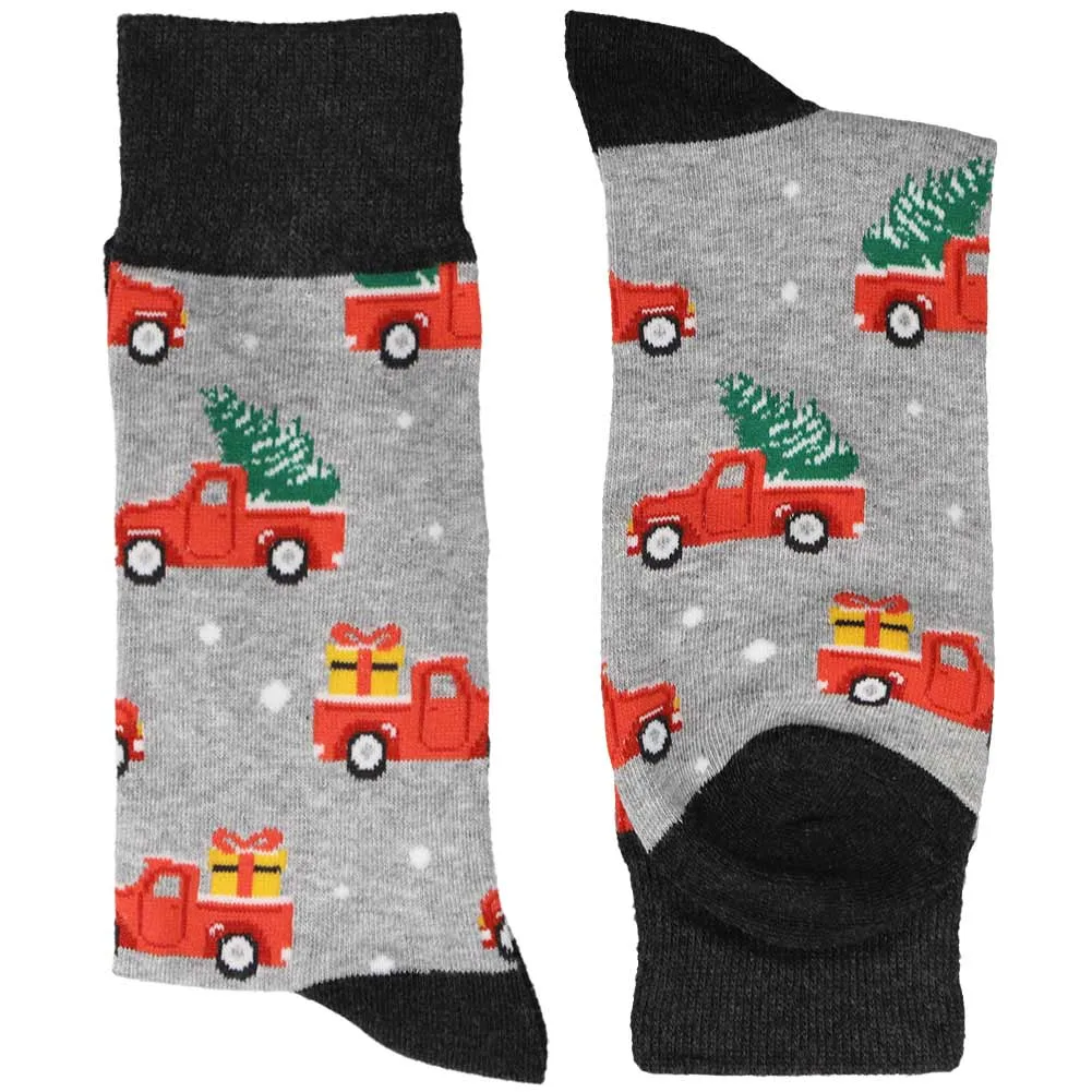 Men's Christmas Pickup Truck Socks