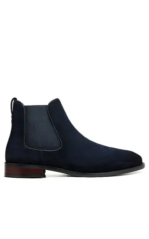 Navy Suede Leather Boots