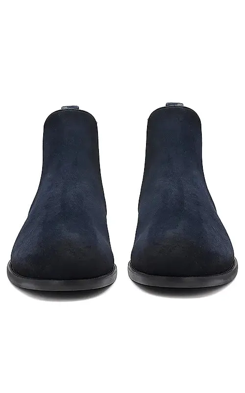 Navy Suede Leather Boots