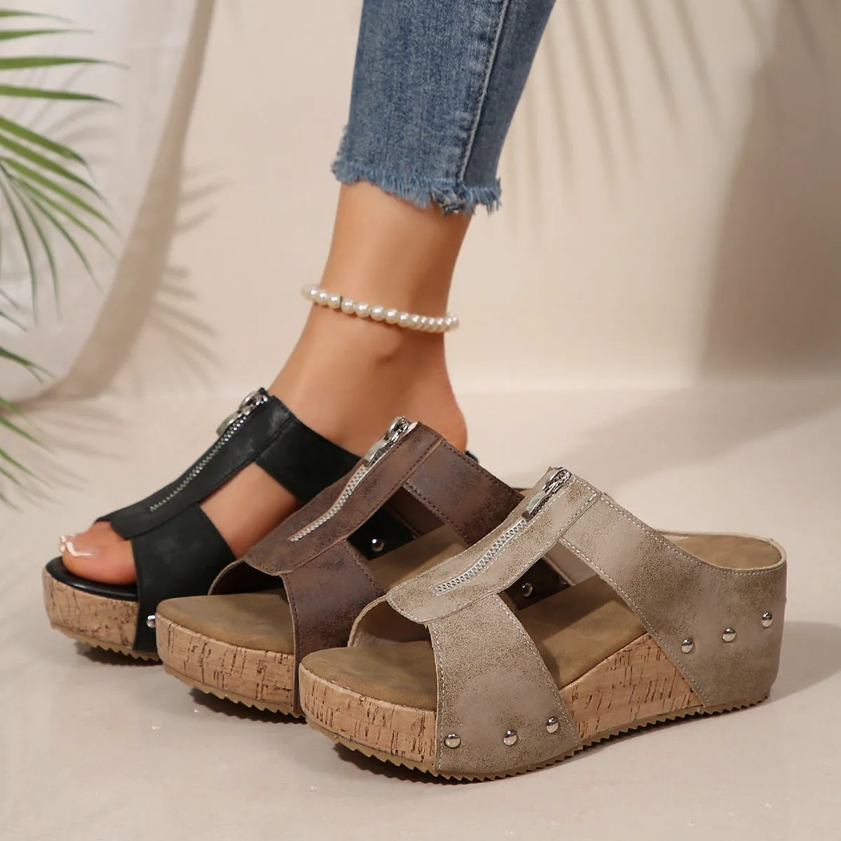 Nicole - Stylish Wedge Sandals