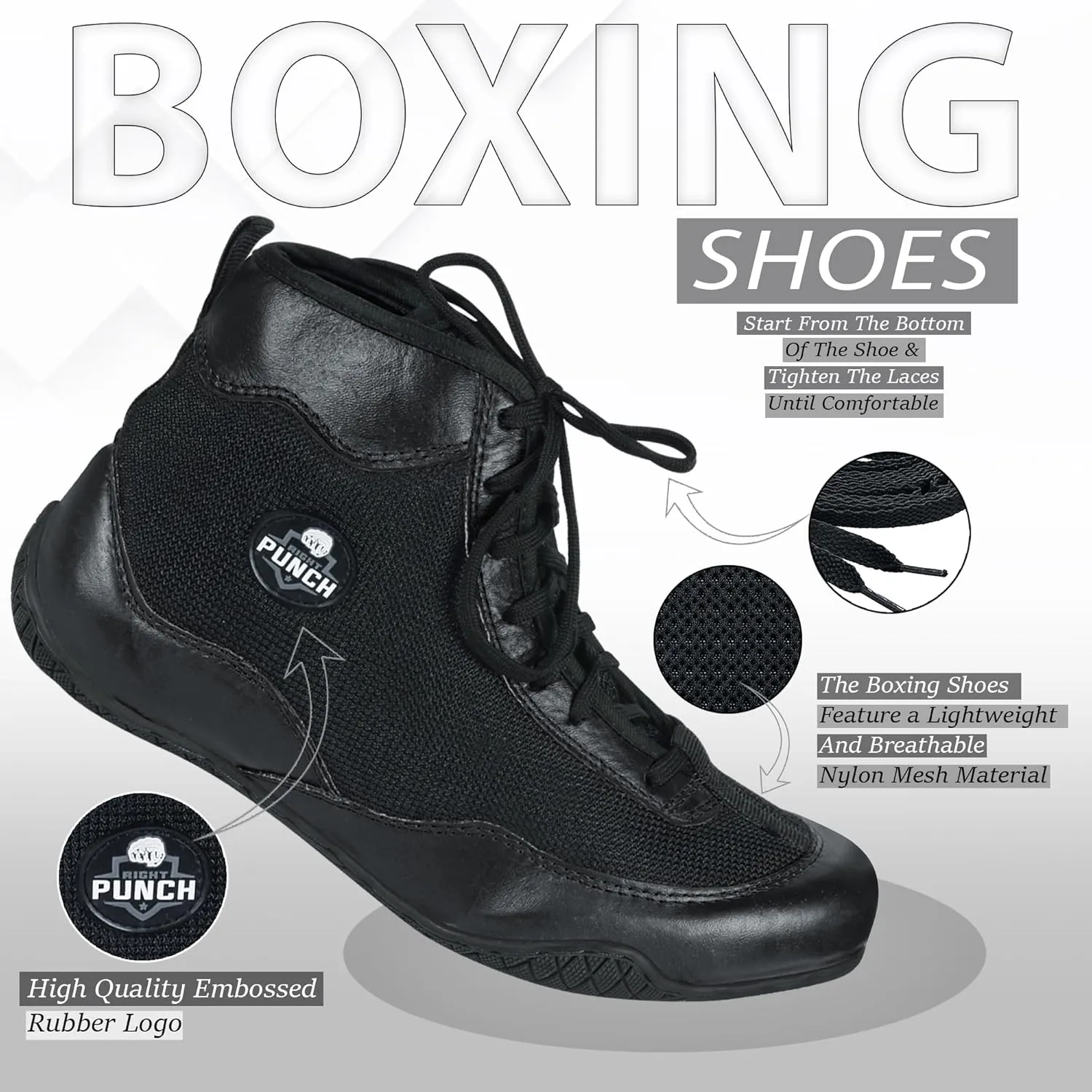 Professional Boxing Shoes Breathable Wrestling Shoes, Training Shoe for Adult & Youth Men Women Non Slip Rubber Sole Lightweight Boots
