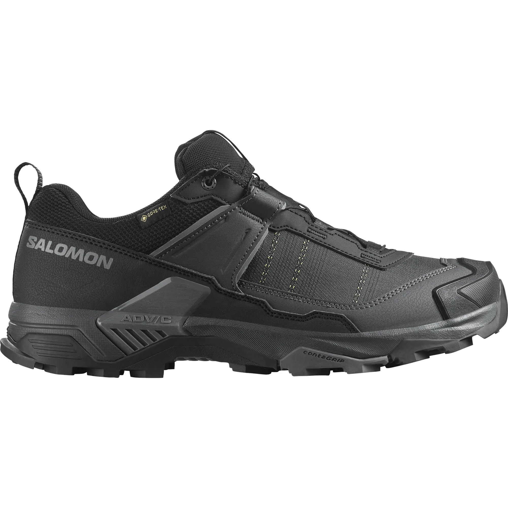 Salomon Men's X Ultra 5 Gore-Tex Trail Shoes - WIDE FIT (Black/Asphalt/Castlerock)