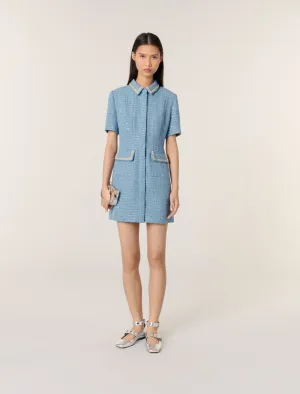 Sequin tweed short dress
