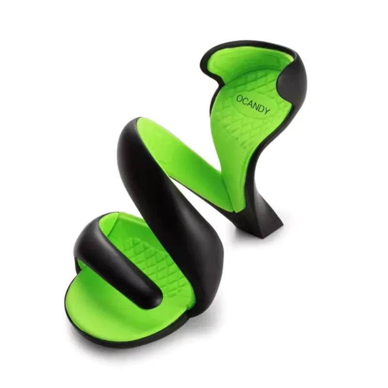 Sexy Bottomless Spiral Wrap Design Snake Pattern High Heel Sandals