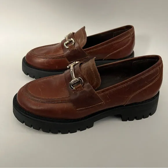 Steve Madden chunky LANDO BROWN LEATHER loafers