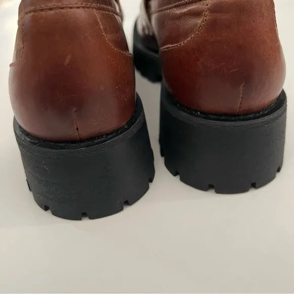 Steve Madden chunky LANDO BROWN LEATHER loafers
