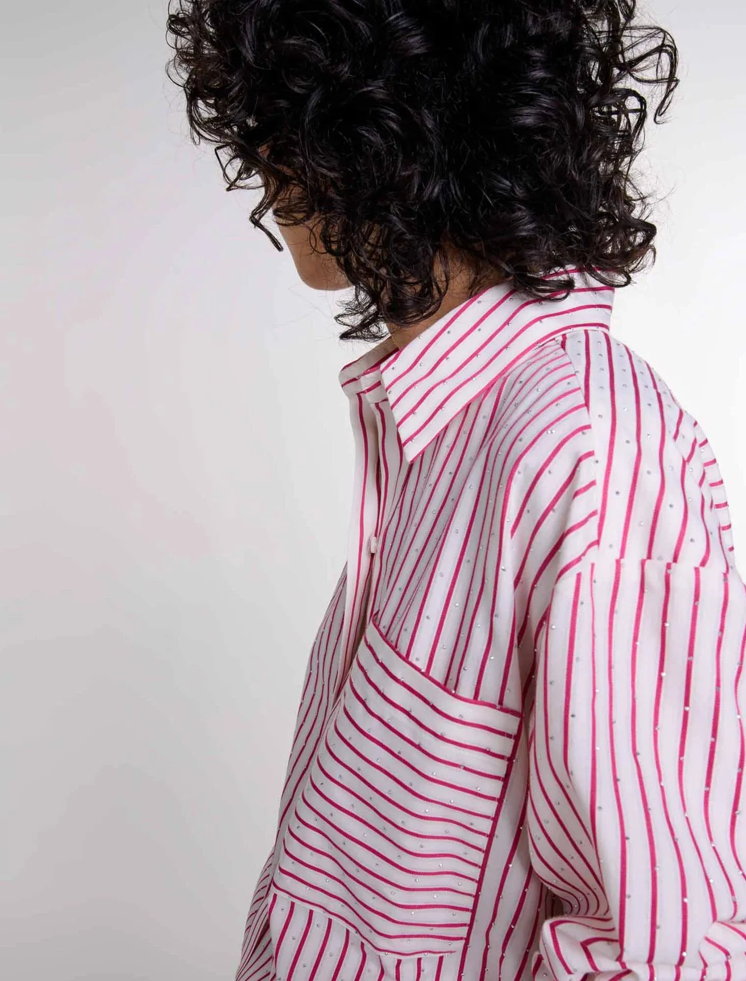 Striped rhinestone shirt