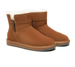 TARRAMARRA® Ankle Sheepskin Zipper Boots Women Malena