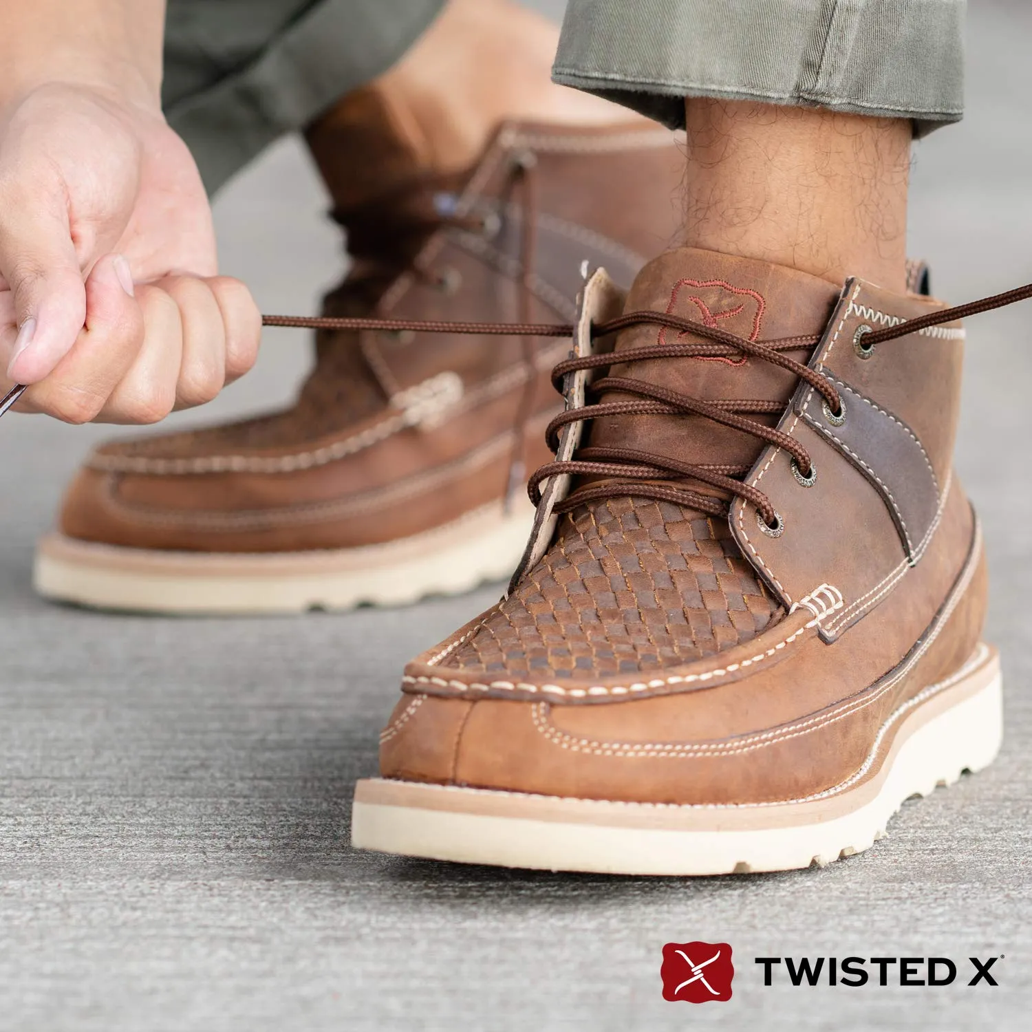 Twisted X Men's 4" Casual Wedge Sole Woven Saddle Boots
