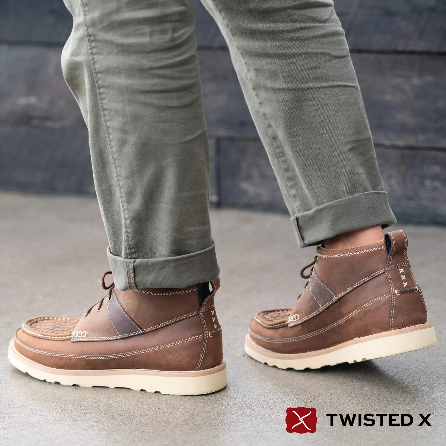 Twisted X Men's 4" Casual Wedge Sole Woven Saddle Boots