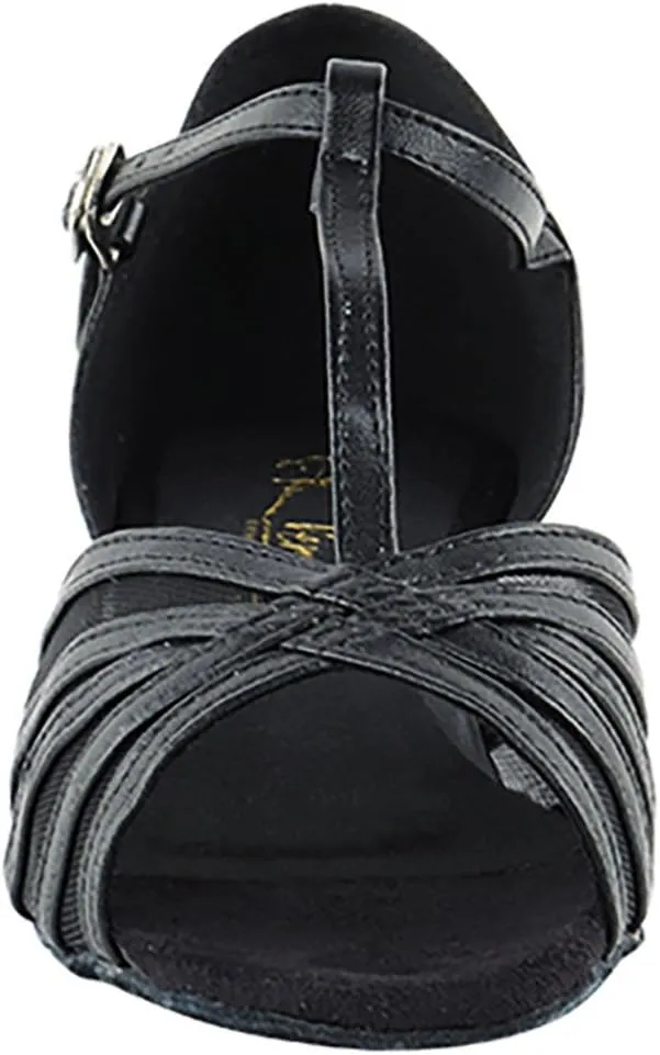 Very Fine Dance Shoes - Ladies Practice, Cuban Low Heel Ballroom Dance Shoes - 16612FT - 1-inch Heel and Foldable Brush Bundle