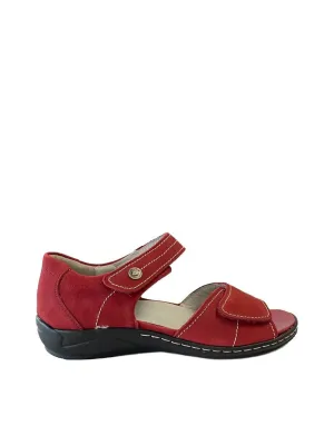 Waldlaufer Women's Hilena Velcro Sandals Denver Cherry