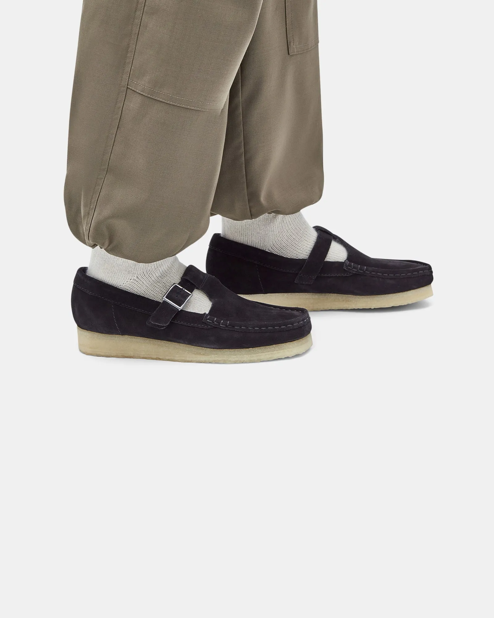 Wallabee Tbar Black Suede