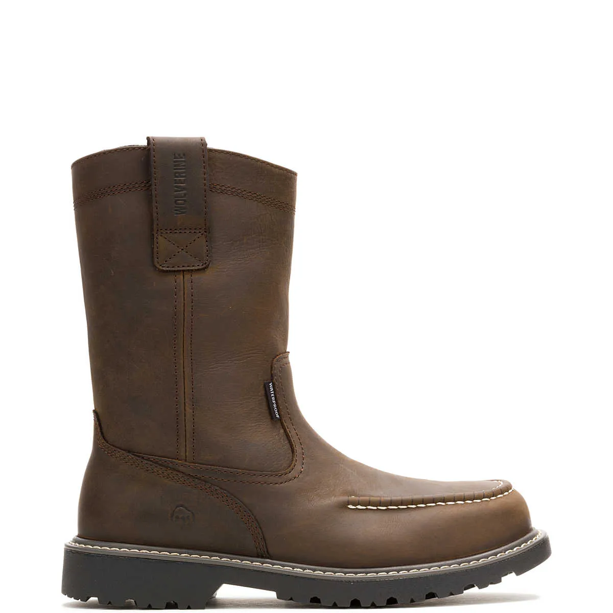 Wolverine Men's Floorhand Moc-Toe Steel-Toe Pull-On Work Wellington - Dark Coffee
