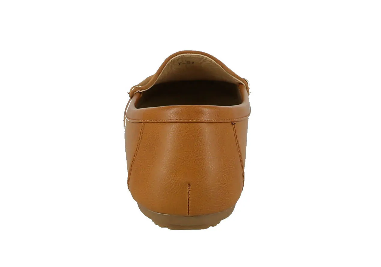 WOMAN'S SHOES CAMEL PU DOCKSIDE Y-51