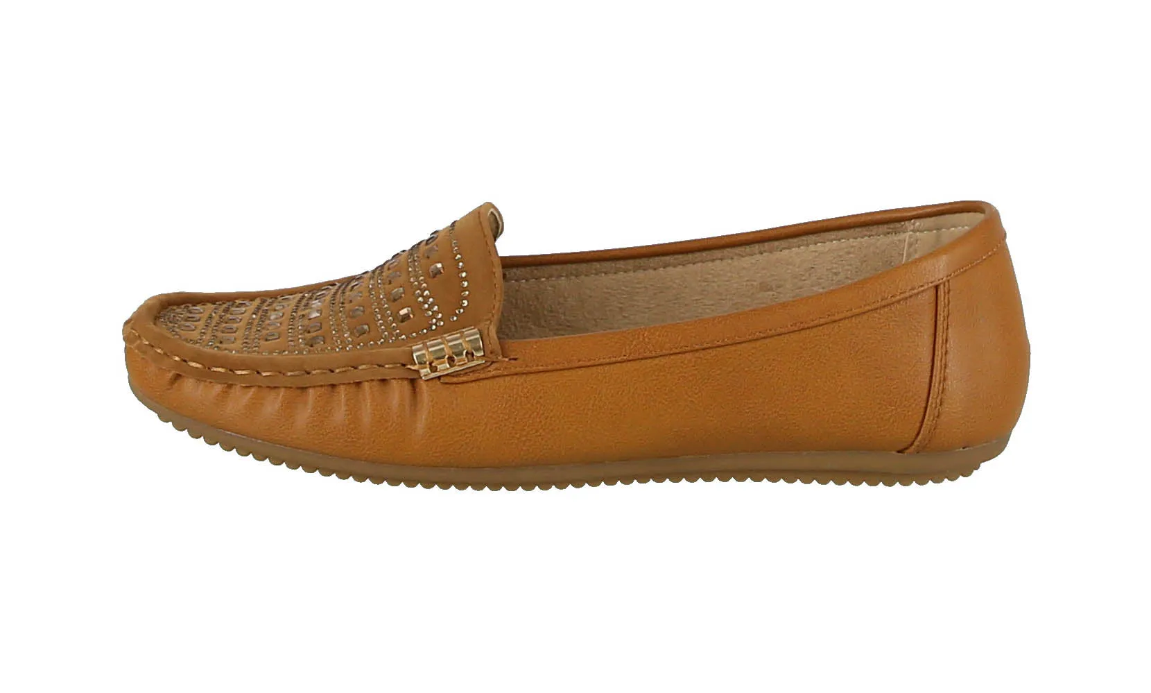 WOMAN'S SHOES CAMEL PU DOCKSIDE Y-51