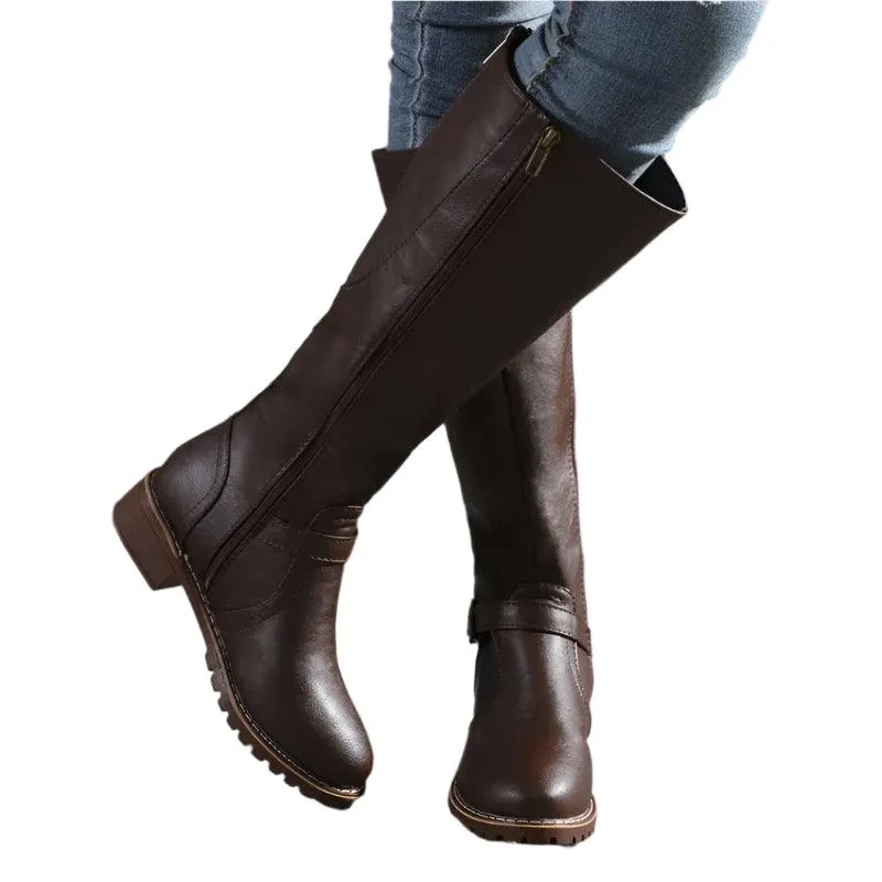 Women’s Fashion Comfortable Waterproof Long Boots – Plus Size Thigh High Boots