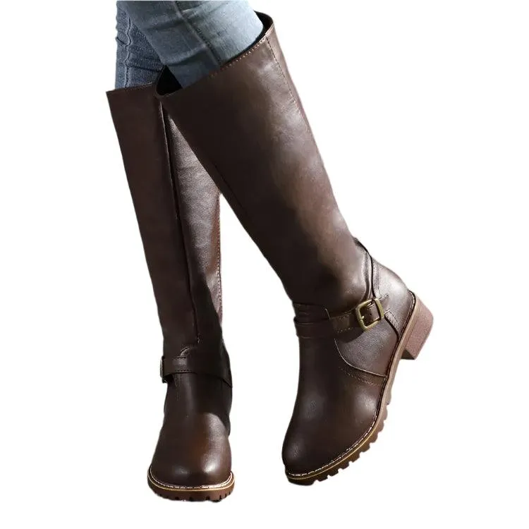 Women’s Fashion Comfortable Waterproof Long Boots – Plus Size Thigh High Boots