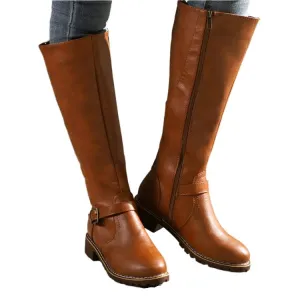 Women’s Fashion Comfortable Waterproof Long Boots – Plus Size Thigh High Boots